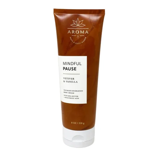 Vista 2 de Bath & Body Works Aroma Mindful Pause VETIVER & VAINILLA - Paquete económico de 3 piezas - Crema corporal - Gel de baño + espuma - Loción corporal