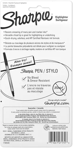 Vista 6 de Sharpie Resaltadores estilo bolsillo, punta de cincel, fluorescente surtidos, 24 unidades (6 paquetes de 4)