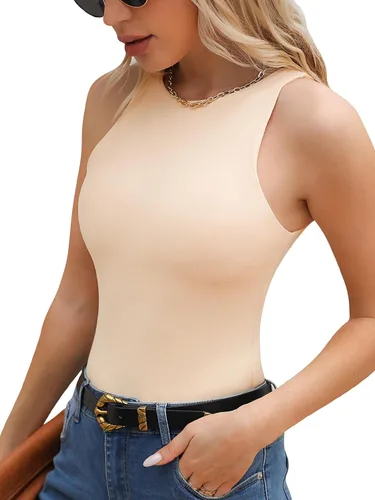 Vista 11 de Body sexy para mujer con cuello halter, body de moda sin mangas, paquete de camisetas sin mangas