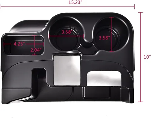 Vista 8 de PIT66 Soporte para taza de consola central, compatible con Dodge Ram 1500 2500 3500 2003-2012 negro mate 6L3Z-18264A01-B
