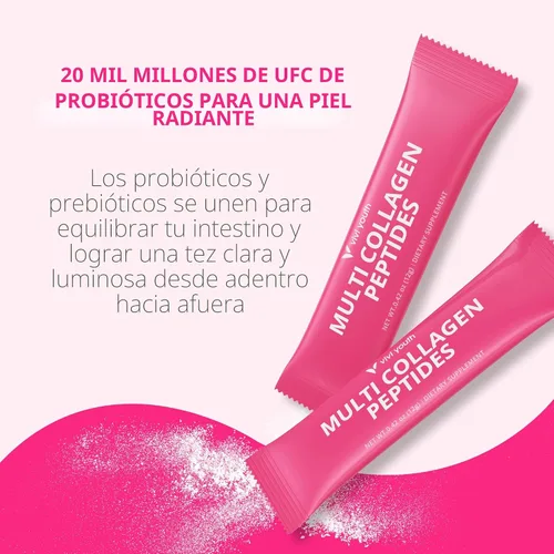 Vista 9 de Polvo de colágeno para mujeres, péptidos de colágeno en polvo con probióticos, proteína de colágeno prebiótica para piel, cabello, huesos