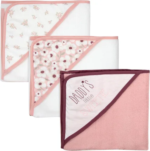 Vista 3 de Juego de 6 toallas de baño con capucha para bebés y niñas recién nacidos, bebés y niños pequeños, juego de toallas con capucha para bebés y niñas