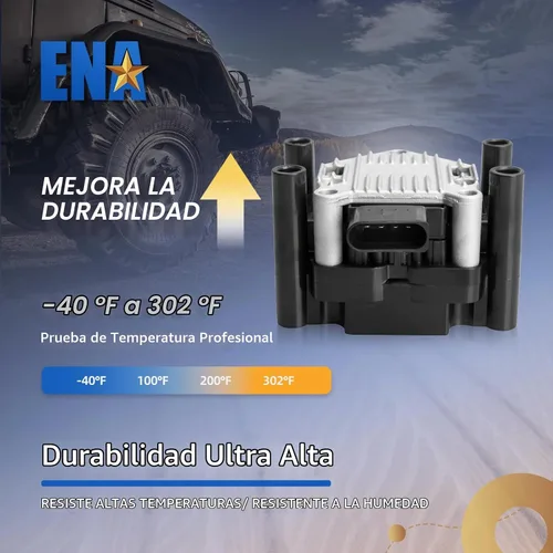 Vista 5 de Paquete de Bobina de Encendido ENA 2.0 Compatible con VW 1998 1999 2000 2001 Beetle Golf, 1999 2000 2001 2011 2012 2013 2014 2015 Jetta S Base L4