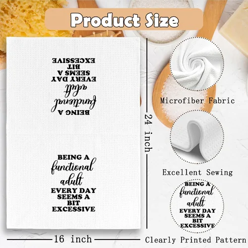 Vista 6 de Divertidos paños de cocina sarcásticos para adultos de 16 x 24 pulgadas, toallas decorativas absorbentes para el té de la cocina y el baño