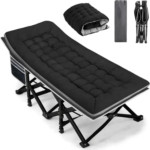 Vista 13 de Fragess - Cunas plegables de camping para adultos, cuna de 28" extra amplia con colchón removible, carga máxima de 600LBS, cunas para dormir
