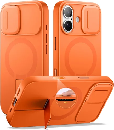 Vista 19 de SURITCH Funda para iPhone Air con cubierta de control de cámara, funda deslizante para cámara y soporte ajustable, compatible con MagSafe, a prueba