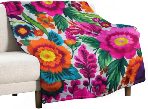 Vista 46 de Manta decorativa de flores beige, blanco crema, blanco, azul, gris, flores anchas, manta suave de 30 x 40 pulgadas, manta de franela para sofá