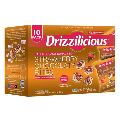 Vista 11 de Drizzilicious Mini tortas de arroz con remolino de canela - Crisps de arroz, aperitivo saludable para adultos y niños, tortas de arroz saborizadas