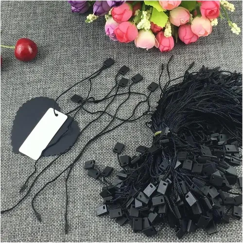 Vista 3 de 2000Pcs Nylon Snap Lock Pin Loop Fastener Hook Ties Easy and Fast to Attach Hang Tag Strings Hangtag Seal Tags(Black)