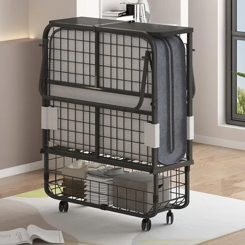 Vista 16 de PUREMIND Cama plegable con colchón de 4 pulgadas para adultos, cama plegable individual de 75 x 31 pulgadas, camas plegables portátiles, camas