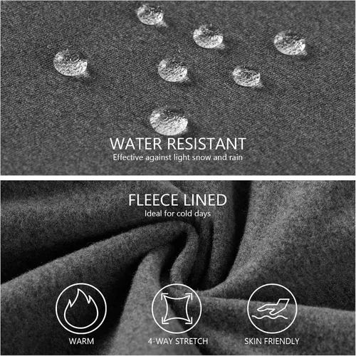 Vista 4 de Lightbare Pantalones deportivos con forro polar para mujer, elásticos, resistentes al agua, con bolsillos para el invierno atlético