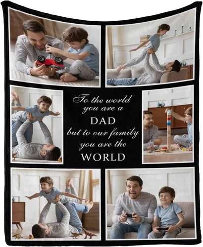 Vista 10 de InterestPrint Manta de amor personalizada con texto en inglés "To Dad, Even When I Not Close by,I Want You to Know I Love and Appreciate You We Love