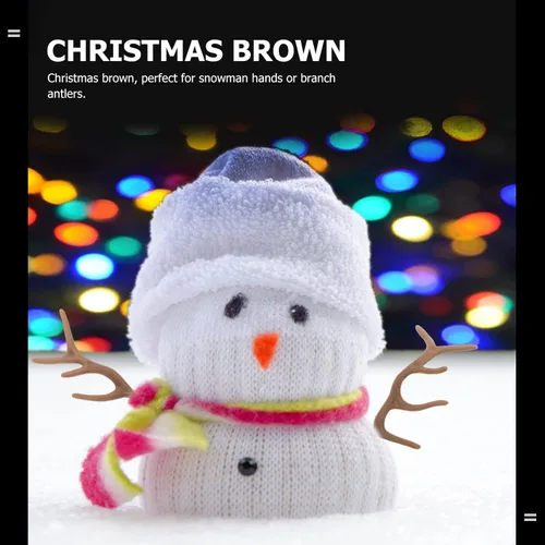 Vista 6 de DOITOOL Rama de cuernos de plástico, 12 pares de cuernos de ciervo artificiales de Navidad, cuerno de ciervo de alce de Navidad, muñeco de nieve