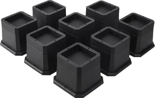 Vista 8 de BTSD-home Elevadores de cama de 1 pulgada resistentes para muebles, para sofá, mesa y silla, color negro, paquete de 4