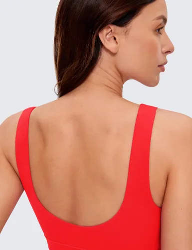 Vista 96 de CRZ YOGA Butterluxe - Brasier deportivo con espalda en U para mujer, cuello redondo, acolchado, de bajo impacto, para yoga, entrenamiento