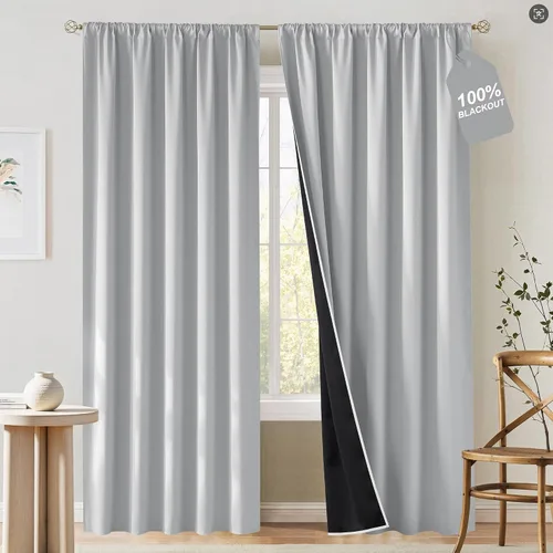 Vista 43 de NICETOWN Biscotti - Cortinas de cocina beige de 36 pulgadas de largo, bolsillo para barra, 100% opacas, casuales y relajantes, tratamientos