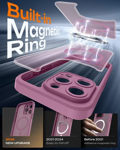Vista 602 de TOCOL Funda para iPhone 11, compatible con Magsafe, protección completa de cámara, imanes integrados, protección contra caídas, funda translúcida