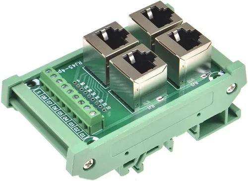 Vista 8 de 1Way RJ45 8P8C Distribución del conector Ethernet del montaje en carril DIN