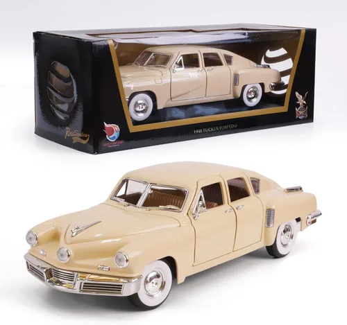 Vista 38 de 1948 Tucker Torpedo Escala 1/18 Modelo de Metal Fundido a Presión Premium Colección Clásica Vintage de Aleación de Coches con Vitrina, para Hombres