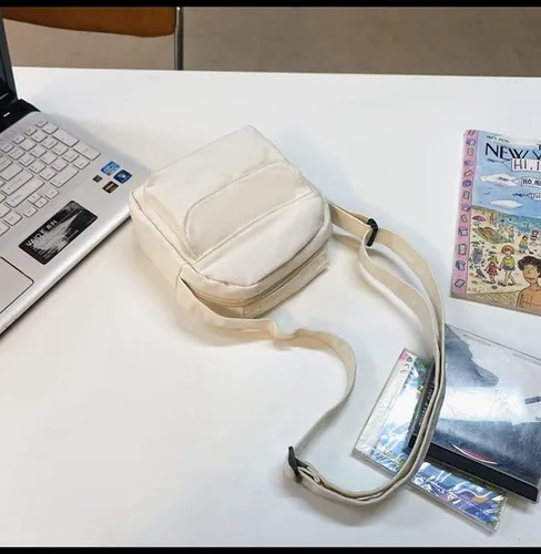 Vista 6 de Bolso de lona pequeño bandolera para hombre, bolso cruzado para mujer, bolso cruzado estético, bolso grunge