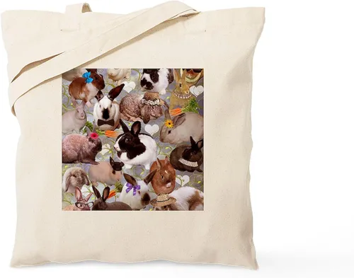 Vista 25 de CafePress Lop Eared Bunny - Bolsa de lona reutilizable beige, Caqui, S
