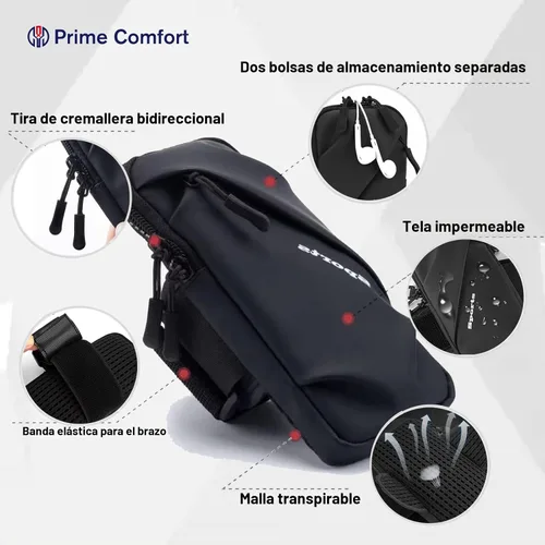 Vista 2 de Prime Comfort Soporte para Teléfono con Banda para el Brazo, Pequeña Bolsa Cruzada de Hombro Tipo Funda con Bandas para el Brazo, Compatible