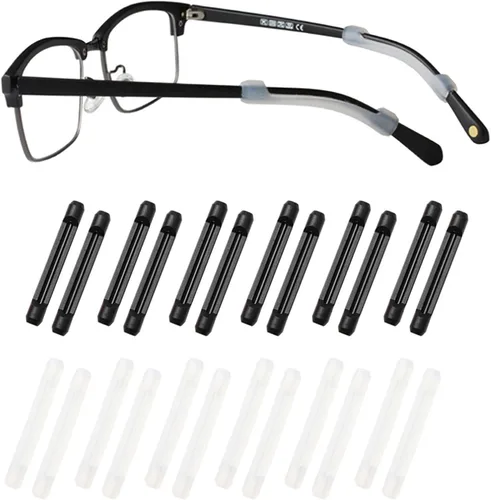 Vista 11 de lvvfit Retenedor de silicona suave para lentes de patillas para niños y adultos, retenedores elásticos antideslizantes, Negro