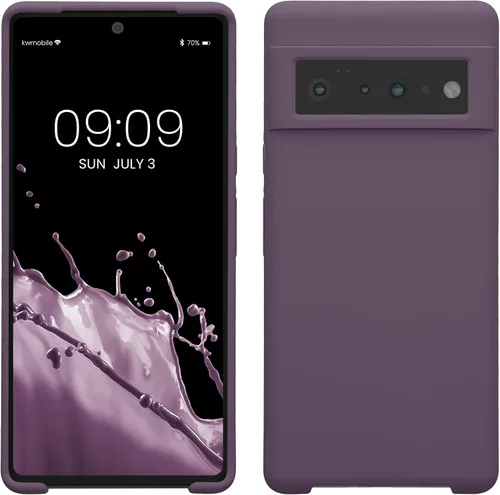 Vista 102 de kwmobile Funda Compatible con Google Pixel 6 Pro - Funda de teléfono de silicona TPU con acabado suave - Azul Arrecife