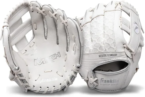 Vista 6 de Franklin Sports - Juego de guante de béisbol para niños + juegos de pelota de espuma - Guantes de teeball Meshtek para niños + bebés - Lanzamiento