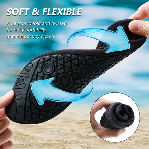 Vista 4 de Deevike Zapatos acuáticos para mujeres y hombres, estilo descalzo, de secado rápido, calcetines de agua sin cordones para playa, piscina, natación