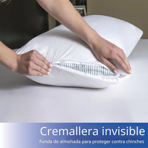 Vista 6 de Protectores de almohada estándar (juego de 2) – Fundas de almohada impermeables con cremallera, hipoalergénicas, a prueba de polvo y alérgenos
