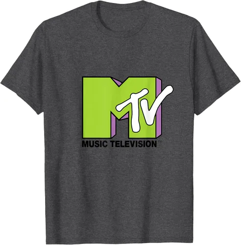 Vista 29 de Camiseta de tratamiento de relleno con logotipo MTV verde lima y morado, Negro, S Azul Marino