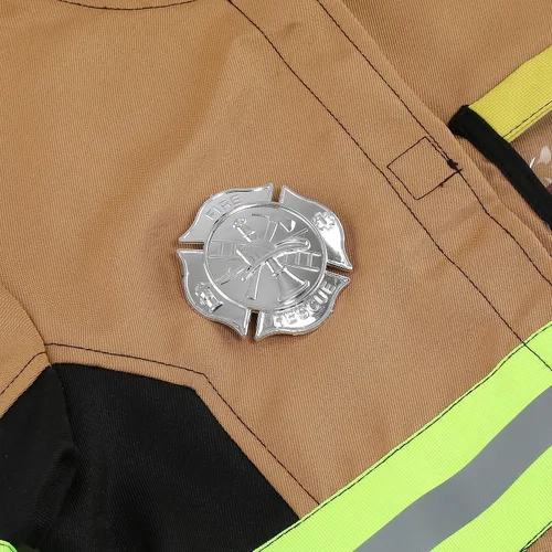 Vista 6 de yolsun disfraz de bombero para niños y niñas, 7piezas