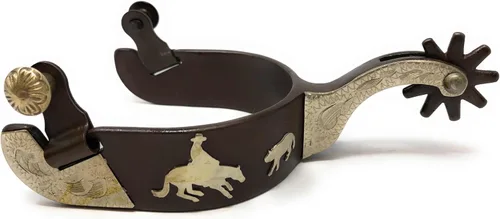 Vista 3 de AJ Tack Men's Antique Brown Cutting Horse Spur Set