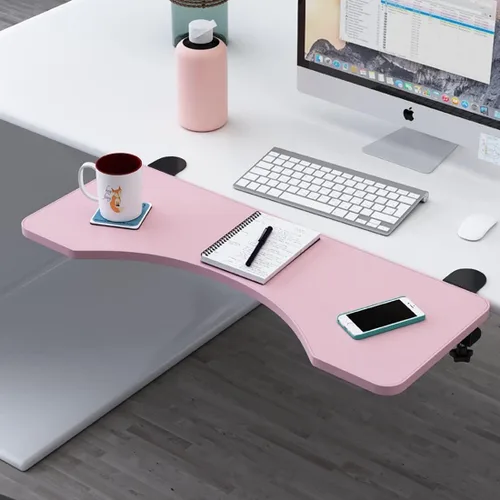 Vista 7 de Soporte para teclado de mesa, bandeja extensible de escritorio ergonómica, bandeja plegable para cajones para teclado, estante para reposabrazos