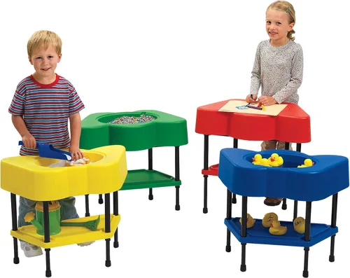 Vista 7 de Children's Factory AFB5100PY - Mesa sensorial para niños pequeños con tapa, altura ajustable, arena y agua, equipo de juego para interiores
