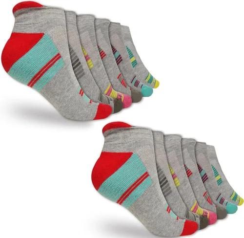 Vista 10 de Compression Ankle Socks for Men & Women – Stretch Fit, Cushioned Support & Breathable Comfort, Size 7-10 Negro (surtido) - Paquete de 6