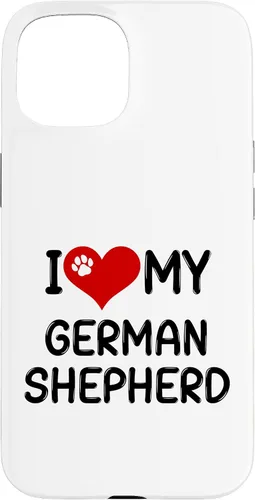 Vista 6 de I Love My German Shepherd Pet Dog Breed Retro Heart Case for iPhone 17