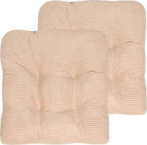 Vista 22 de Sweet Home Collection - Cojín de espuma de memoria triturada para silla premium, con capitoné, parte trasera de goma antideslizante con micropuntos