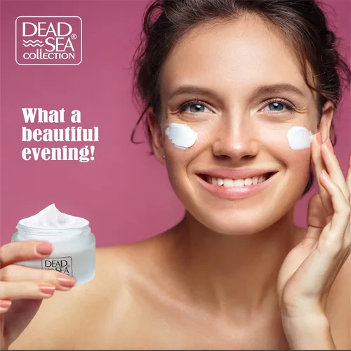 Vista 5 de Dead Sea Collection Crema facial hidratante de noche con colágeno 3 veces - Hidratante facial nutritivo antienvejecimiento con minerales del mar