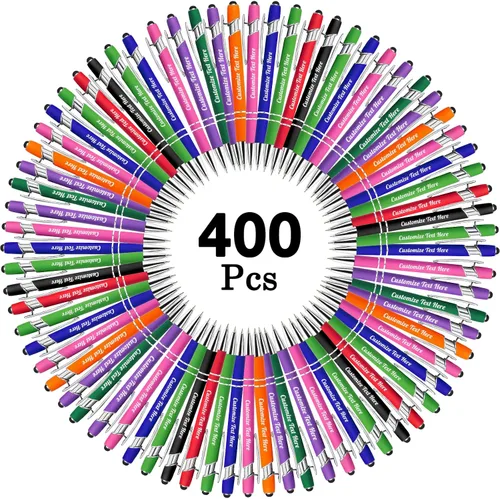 Vista 53 de Hasta 500 bolígrafos personalizados a granel con logotipo de mensaje de nombre comercial, bolígrafos grabados personalizados con lápiz óptico