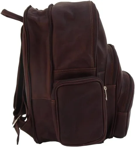 Vista 5 de Piel Leather Mochila expandible, Chocolate, Mochila expandible