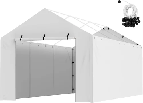 Vista 42 de VEVOR Cobertizo Tienda de Almacenamiento Exterior Portátil Resistente de 6 x 8 x 7 pies, Refugio de Cochera Garaje Impermeable con Puerta Enrollable