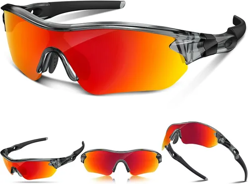 Vista 27 de Gafas de sol deportivas polarizadas para hombres y mujeres, jóvenes, béisbol, correr, pesca, tenis, golf, ciclismo, conducción, motor TAC UV400 TR90