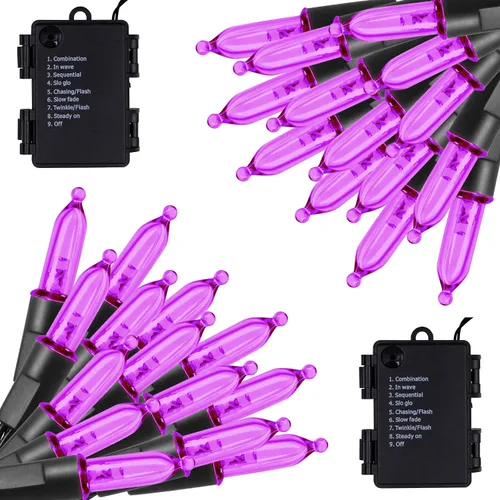 Vista 12 de Twinkle Star Luces de Navidad para Exteriores a Batería 50 LED Mini Cadena de Luces con 8 Modos, 16 pies Luces de Hadas Impermeables para Jardín