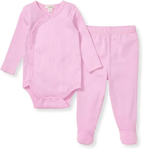 Vista 12 de Burt's Bees Baby Conjunto de mameluco y pantalón unisex, 100% algodón orgánico Azul Micro Bee