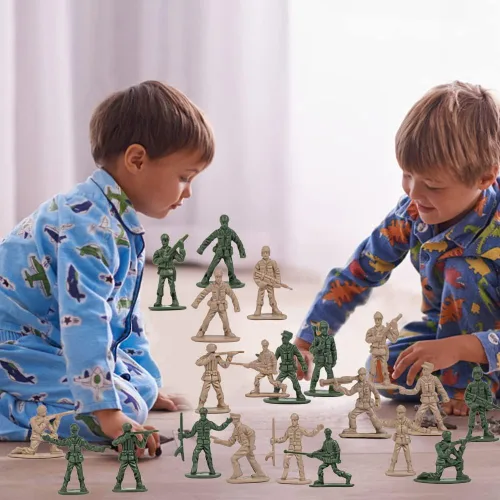 Vista 3 de ikasus 360 piezas de plástico para hombres del ejército para niños, mini figuras de acción militares, figuras militares de soldados de juguete