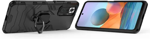 Vista 2 de Compatible con Xiaomi Mi Redmi Note 10 Pro, Redmi Note10 Pro Max, soporte de anillo de metal a prueba de golpes