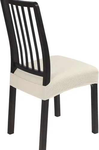Vista 39 de SearchI Juego de 2 fundas de asiento elásticas para sillas de comedor, suaves, extraíbles y lavables, para sillas de comedor, protector de asiento