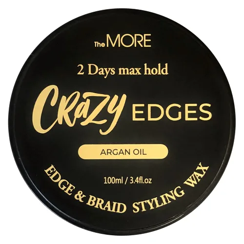 Vista 3 de The MORE Crazy edges Wax 2Days Max Hold, Edge and Braid Styling Wax (3.4 fl oz, aceite de argán)